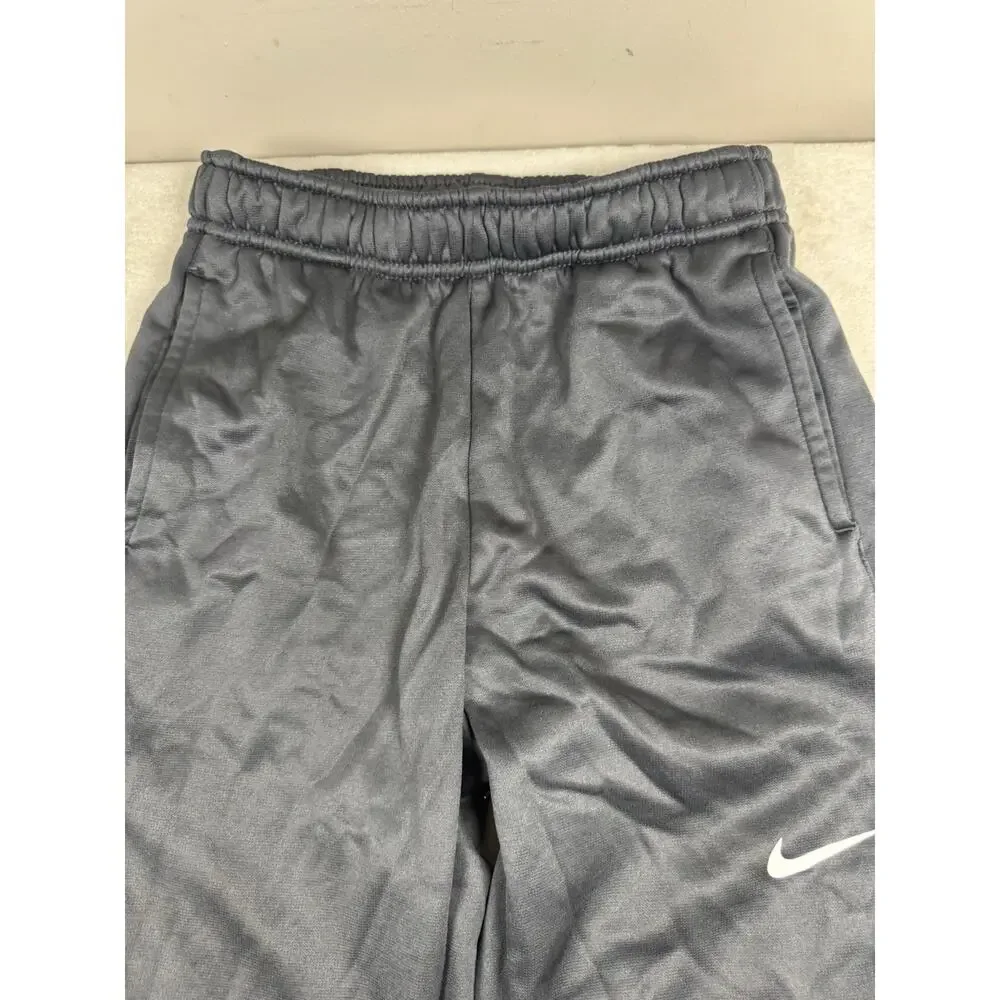 Nike Therma-FIT Boys Youth M Gray Athletic Training Sweatpants Swoosh